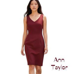 Ann Taylor Brick Red Sleeveless Sheath Dress NWOT Size 4P
